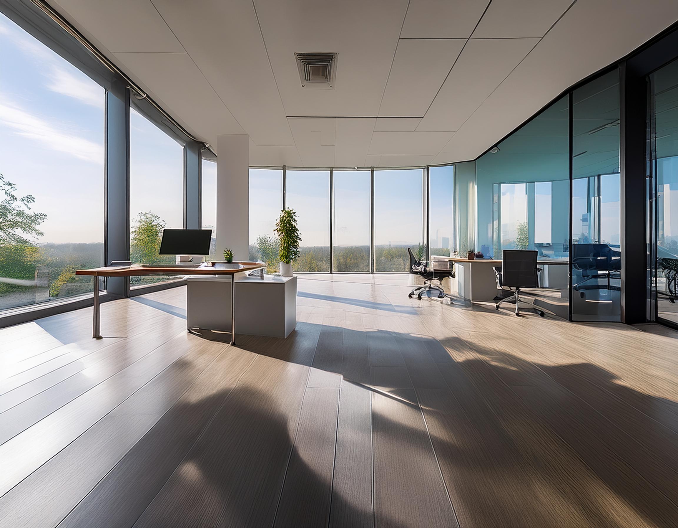 Steuerberatung für Unternehmen, moderne Büroräume, Dokumente und Technologie